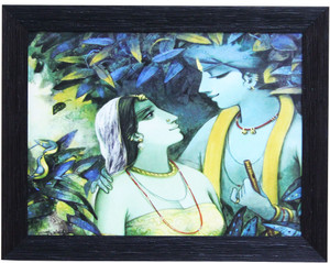 Sr Crafts Uv Canvas Abstract Radha Krishna Textured Painting