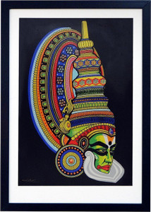 Handicrafts Paradise Kathakali Mask Painted Light Blue Face In