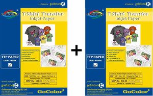 Gocolor Tshirt Transfer 120 Gsm Inkjet Photo Paper Light Fabrics X 2 Pack Combo Unruled A4 Photo Paper