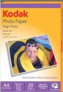 Kodak High Gloss 210 mm x 297 mm Unruled A4 Photo Paper