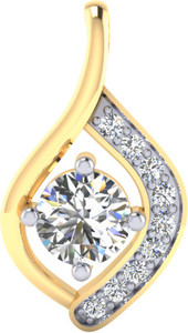 Samaira Gem and Jewelery Solitaire Forever 14kt Swarovski Crystal Yellow Gold Pendant