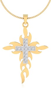 IskiUski God-fearing 14kt Swarovski Crystal Yellow Gold Pendant