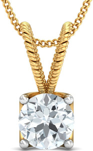 Samaira Gem and Jewelery Love Forever & Solitaire 14kt Swarovski Crystal Yellow Gold Pendant