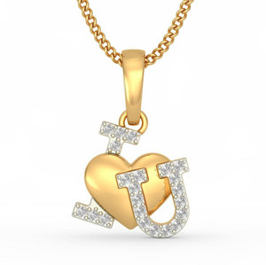 BlueStone Forever In Heart 14kt Diamond Yellow Gold Pendant