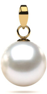 JPearls Natural White 22kt Pearl Yellow Gold Pendant