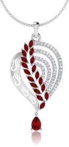 IskiUski Engagement Ruby 14kt Diamond, Ruby White Gold Pendant