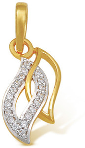 Nishtaa 22K BIS Hallmarked Cubic Zirconia Yellow Gold Pendant