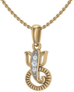 Glitz Design 0.03 CTW Ashtavinayak 18kt Diamond Yellow Gold Pendant