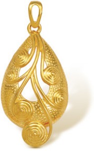 Nishtaa 22K BIS Hallmarked Cubic Zirconia Yellow Gold Pendant