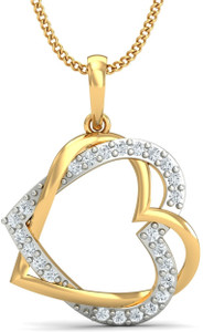 KuberBox Forever Love Diamond Yellow Gold Pendant