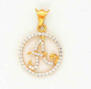bhurmal aidanmal jewellers round star a letter 18kt cubic zirconia