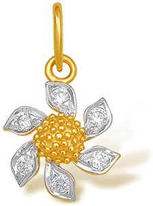 Nishtaa 22K BIS Hallmarked Cubic Zirconia Yellow Gold Pendant