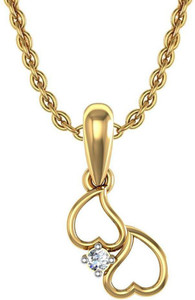 Avsar Two Heart 18kt Diamond Yellow Gold Pendant