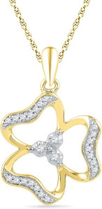 JPearls Lovely 18kt Diamond Yellow Gold Pendant