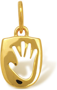 FFF 18k Hallmarked Charm Cubic Zirconia Yellow Gold Pendant