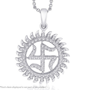 Peora Shubh Swastik Rhodium Sterling 