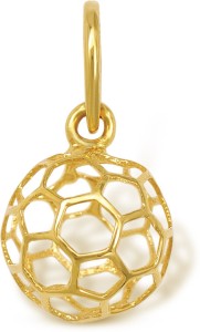 FFF 18k Hallmarked Charm Cubic Zirconia Yellow Gold Pendant
