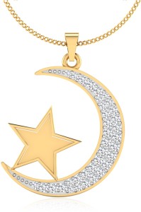 IskiUski The Star Moon Diamond 14kt Diamond Yellow Gold Pendant