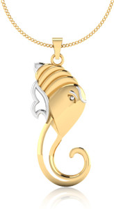 IskiUski The Om Ganesha 14kt Diamond Yellow Gold Pendant