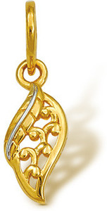 Nishtaa 22K BIS Hallmarked Cubic Zirconia Yellow Gold Pendant