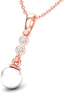 Theme Jewels LPT-0055-14KP 14kt Diamond Rose Gold Pendant