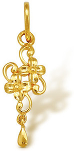 Nishtaa 22K BIS Hallmarked Cubic Zirconia Yellow Gold Pendant