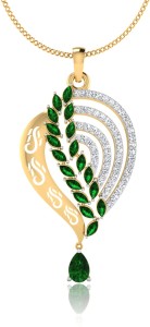 IskiUski The Levis 14kt Diamond, Emerald Yellow Gold Pendant