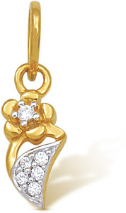 Ishtaa 18k BIS Hallmarked Cubic Zirconia Yellow Gold Pendant