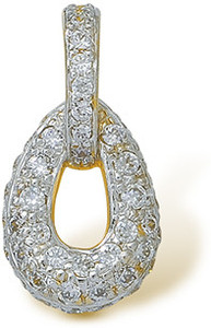 Nishtaa 22K BIS Hallmarked Cubic Zirconia Yellow Gold Pendant