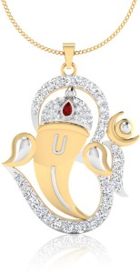 IskiUski The Ganesha Om Diamond 14kt Diamond Yellow Gold Pendant