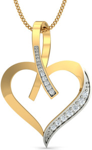 KuberBox Love Bouquet Diamond Yellow Gold Pendant
