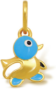 FFF 18k Hallmarked Charm Cubic Zirconia Yellow Gold Pendant