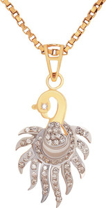 Aiza Majestic Peacock Diamond Yellow Gold Pendant