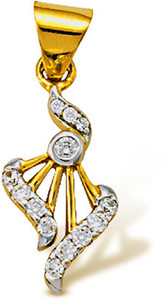 Nishtaa 22K BIS Hallmarked Cubic Zirconia Yellow Gold Pendant