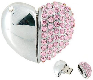 Microware Heart Shape Pink Jewellery Designer Pen Drive 8 GB