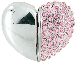 Microware Heart Shape Pink Jewellery Designer Pen Drive 4 GB