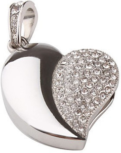Quace Silver Heart 8 GB Pen Drive