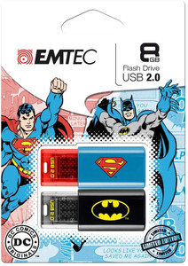 Emtec Batman Superman DUO-combo Pack 8 GB Pen Drive