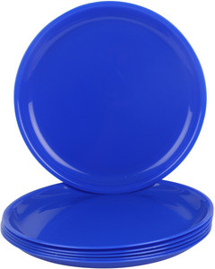 Day2Day Forever Royal Blue Microwave Safe Dinner Plates Set Pack of 6 (27x27x2 cm) Plate Set