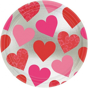 Amscan Love Metallic 9 inch Plate Set