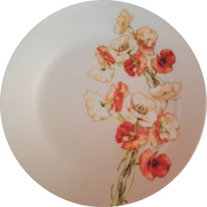 fabulloso Leaf Designs Shaded Taupe Floral Quarter Plate