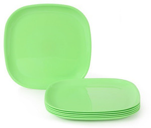 JOY HOME Quarter Plate Square Green Plate