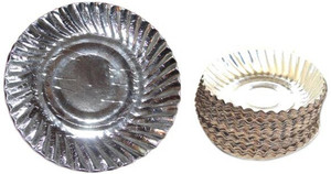Paper Plates Silver Plate Set