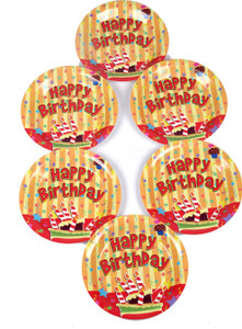Funcart Stripe Birthday Theme 9 Inch Plate