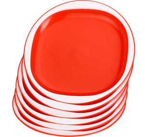 Somil Colorful Square Microwave safe Designer Plate Set (Set Of Six) Plate Set