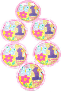 Funcart Fun At 1 Girl Theme 9 Inch Plate
