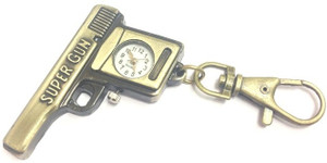 Kairos Designer Gun Pistol Keychain Analog Pocket Watch