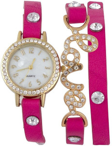 Rokcy Analog Pink love analog watch for girls