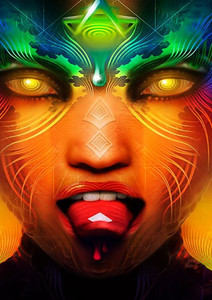 Acid Girl Trippy Face A3 Non Tearable High Quality Printed Poster - Wall Art Print (Size : 11.7 X 16.5) , For Bedroom , Living Room, Kitchen, Office, Room Paper Print