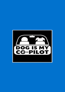 Dog Is My Co-Pilot - Blue A3 Cotton Canvas High Quality Printed Poster - Wall Art Print (Size : 11.7 X 16.5) , For Bedroom , Living Room, Kitchen, Office, Room Canvas Art